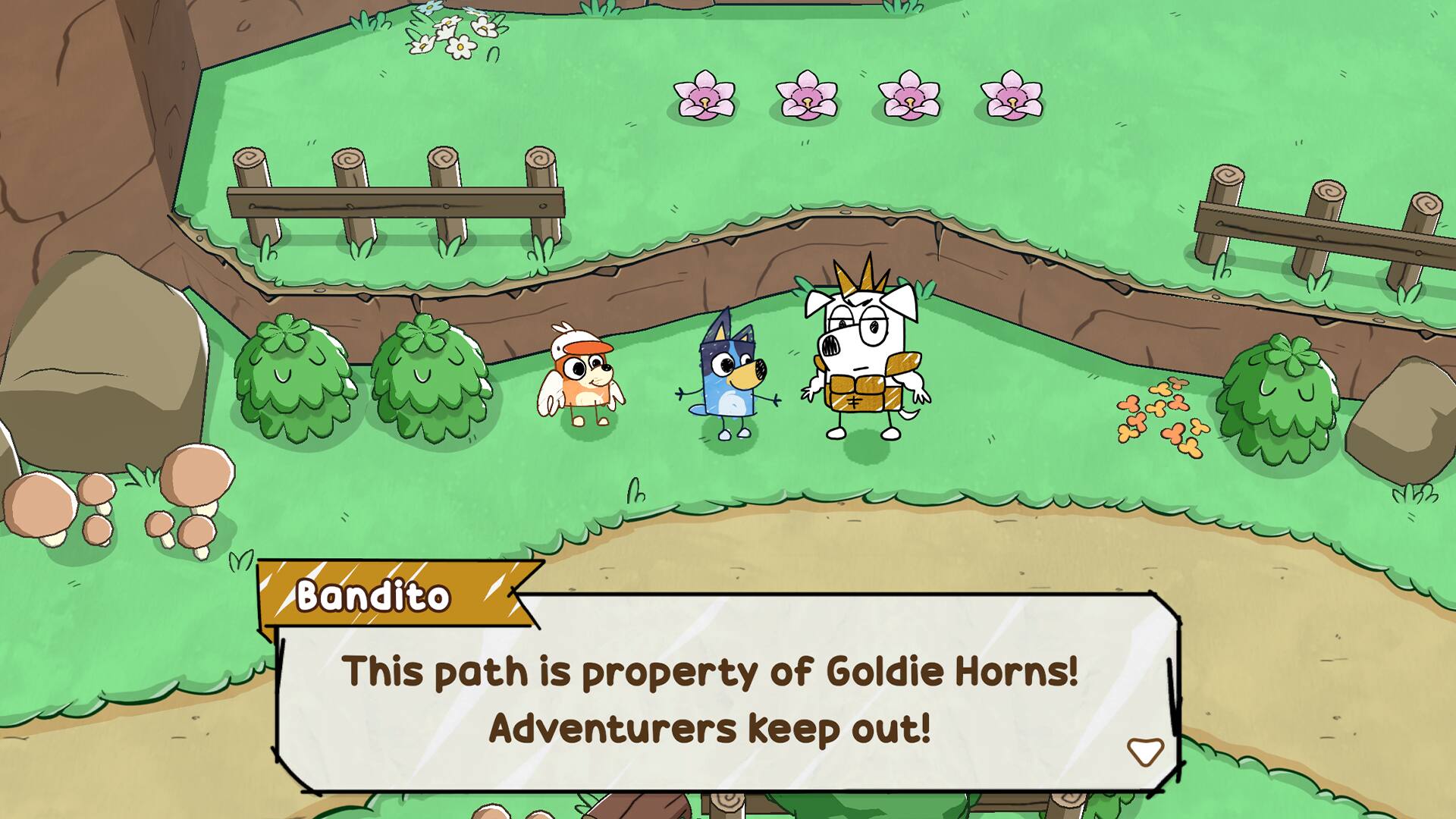 Bandito  
This path is property of Goldie Horns!  
Adventurers keep out!