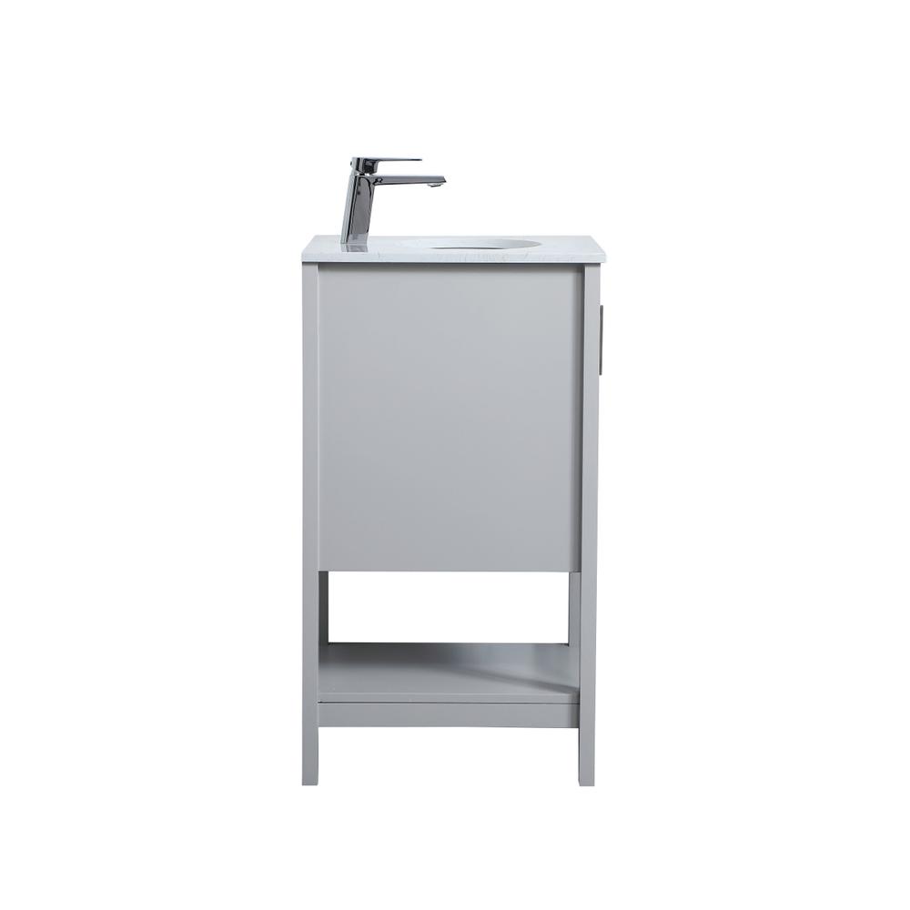 Angle. Elegant Kitchen and Bath - 18 inch Single Bathroom Vanity in Grey - Grey.