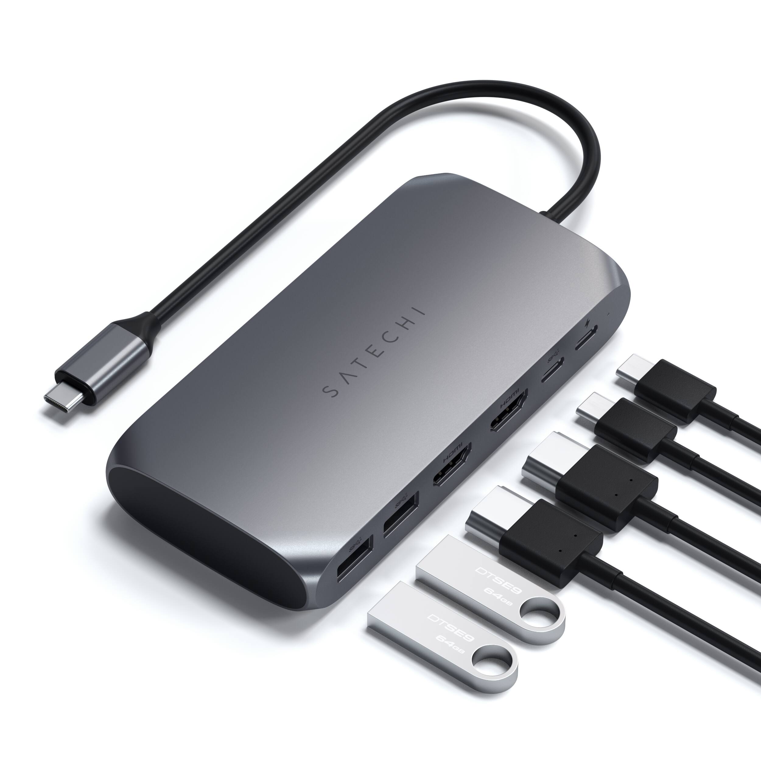 Alt View 11. Satechi - USB-C Multimedia Adapter M1 - Space Gray.