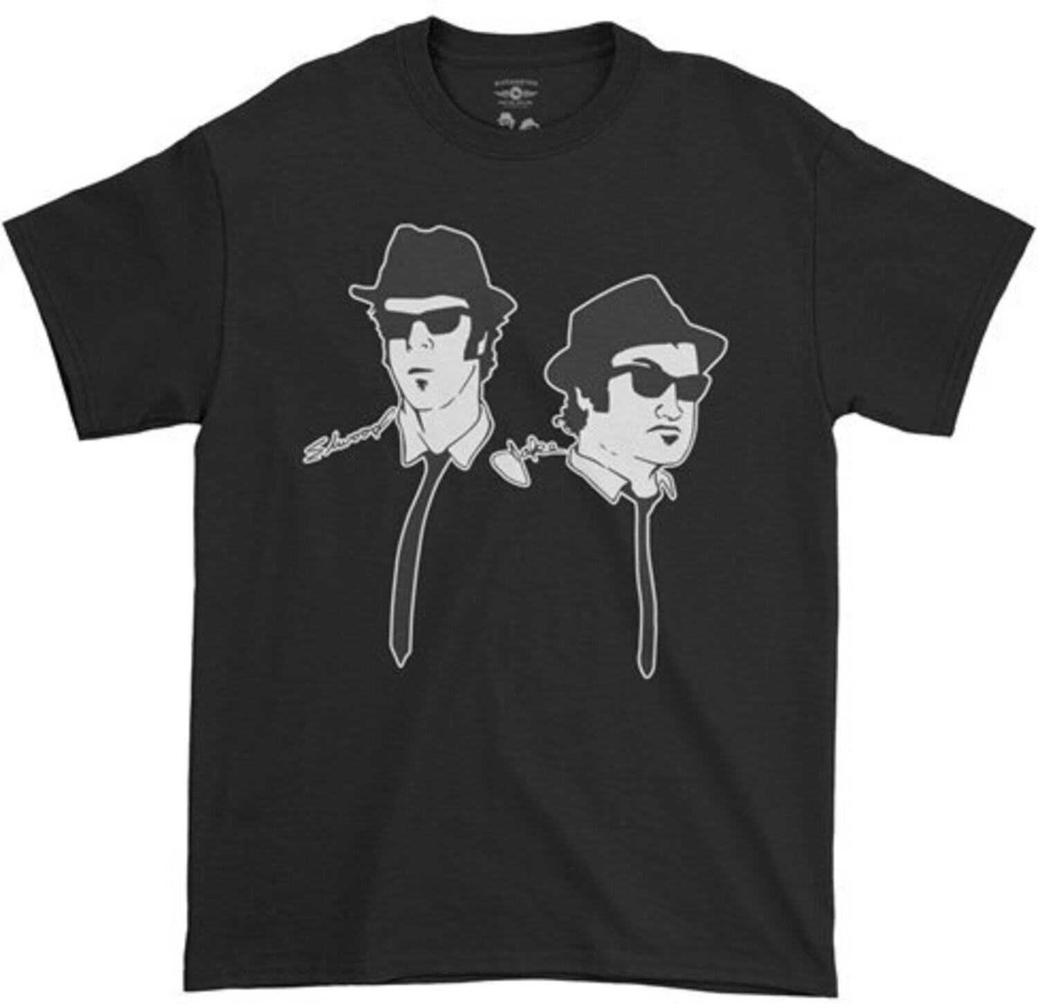 Front. PopMarket - The Blues Brothers - The Blues Brothers - Silhouette - Heavy Cotton T-Shirt - Large Black   - APPAREL - Multicolor.