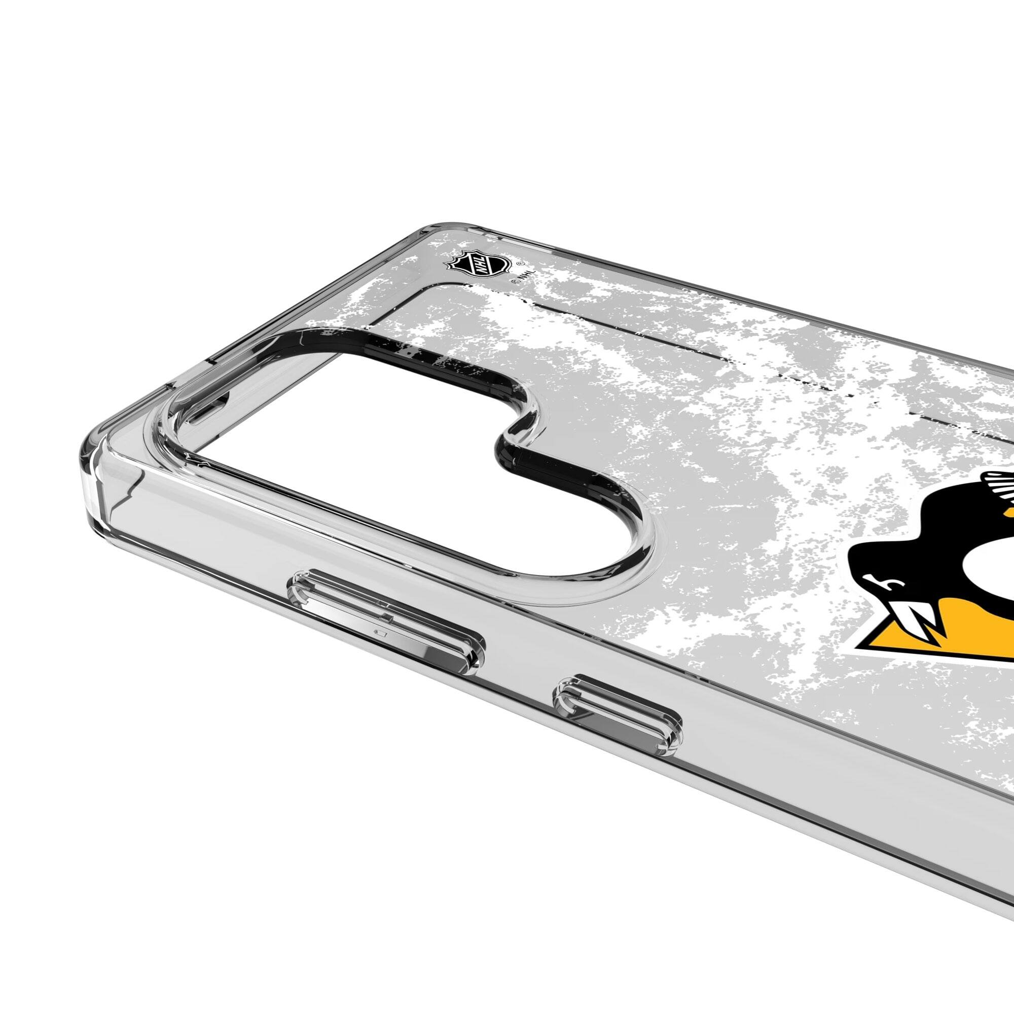 Alt View 2. Keyscaper - Pittsburgh Penguins Galaxy Stripe Clear Ice Case - S24 - Multicolor.