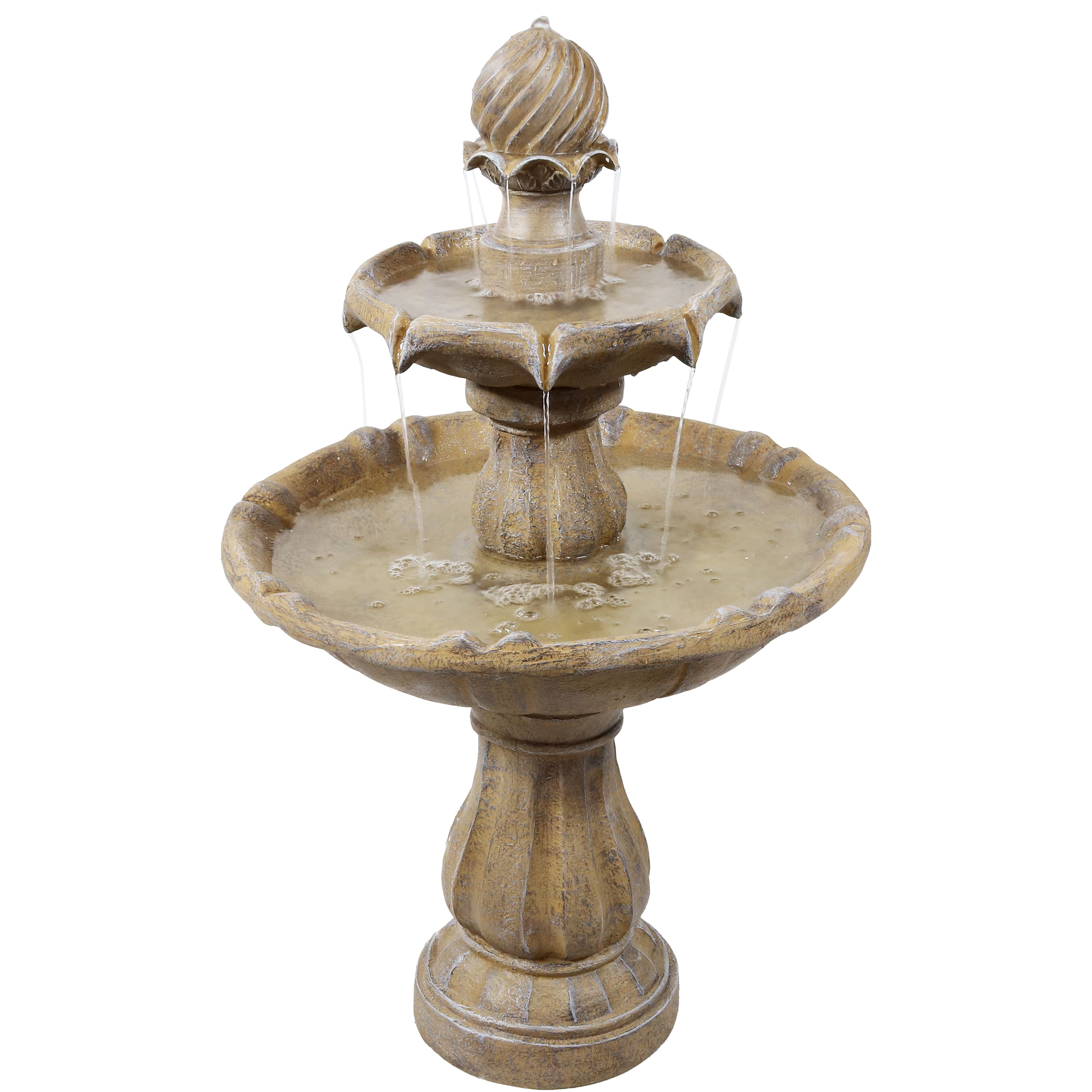 Sunnydaze - Resin Outdoor 2-Tier Solar Water Fountain with Battery - Earth price history on PriceWatchPro