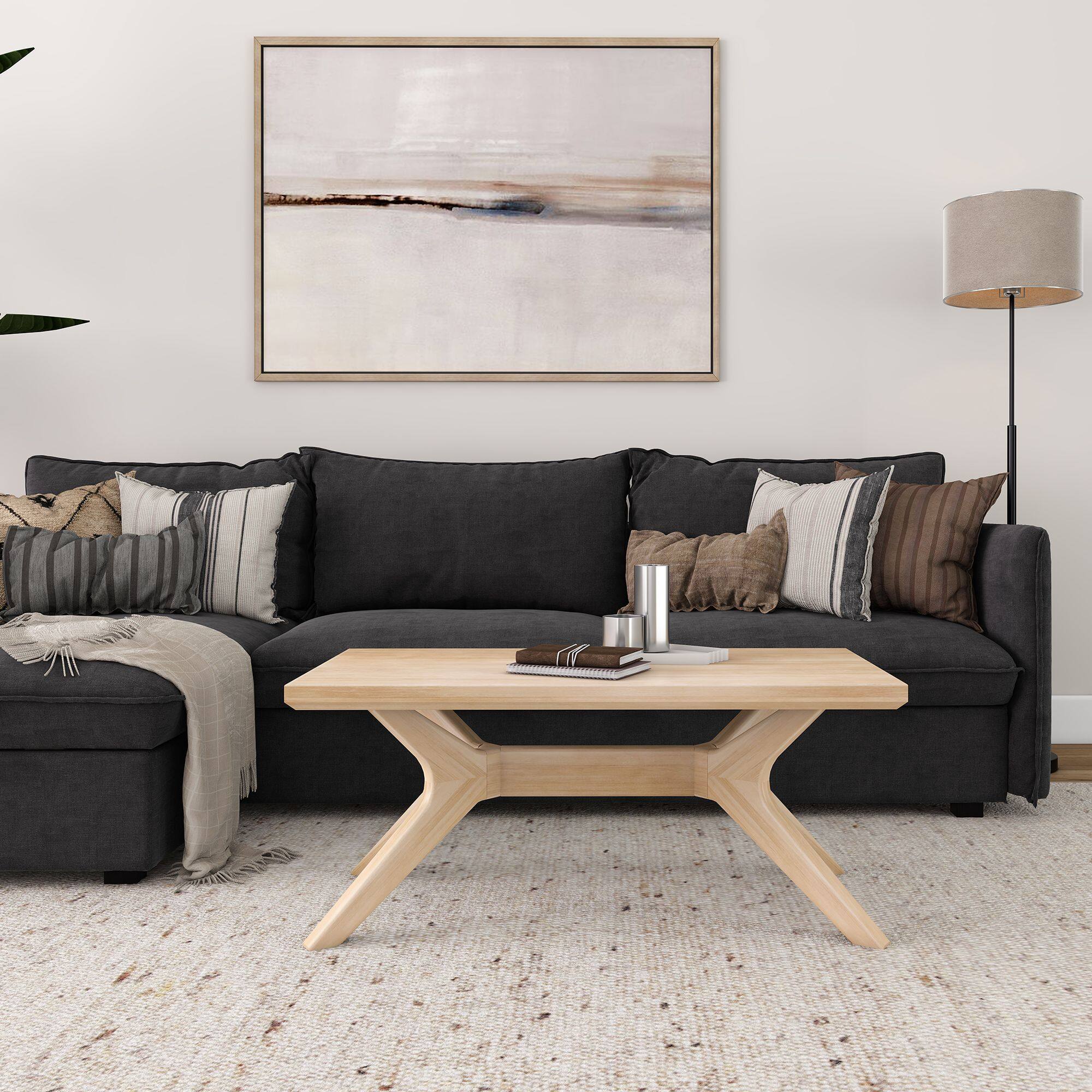 Alt View 1. Plank+Beam - Verso Rectangular Coffee Table (40in x 20in / 1020mm x 510mm), Blonde - Blonde.