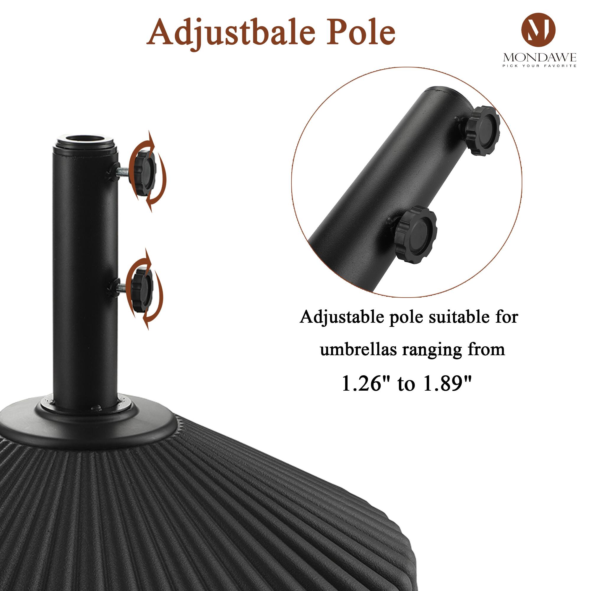 Adjustable Pole

Adjustable pole suitable for umbrellas ranging from 1.26" to 1.89"