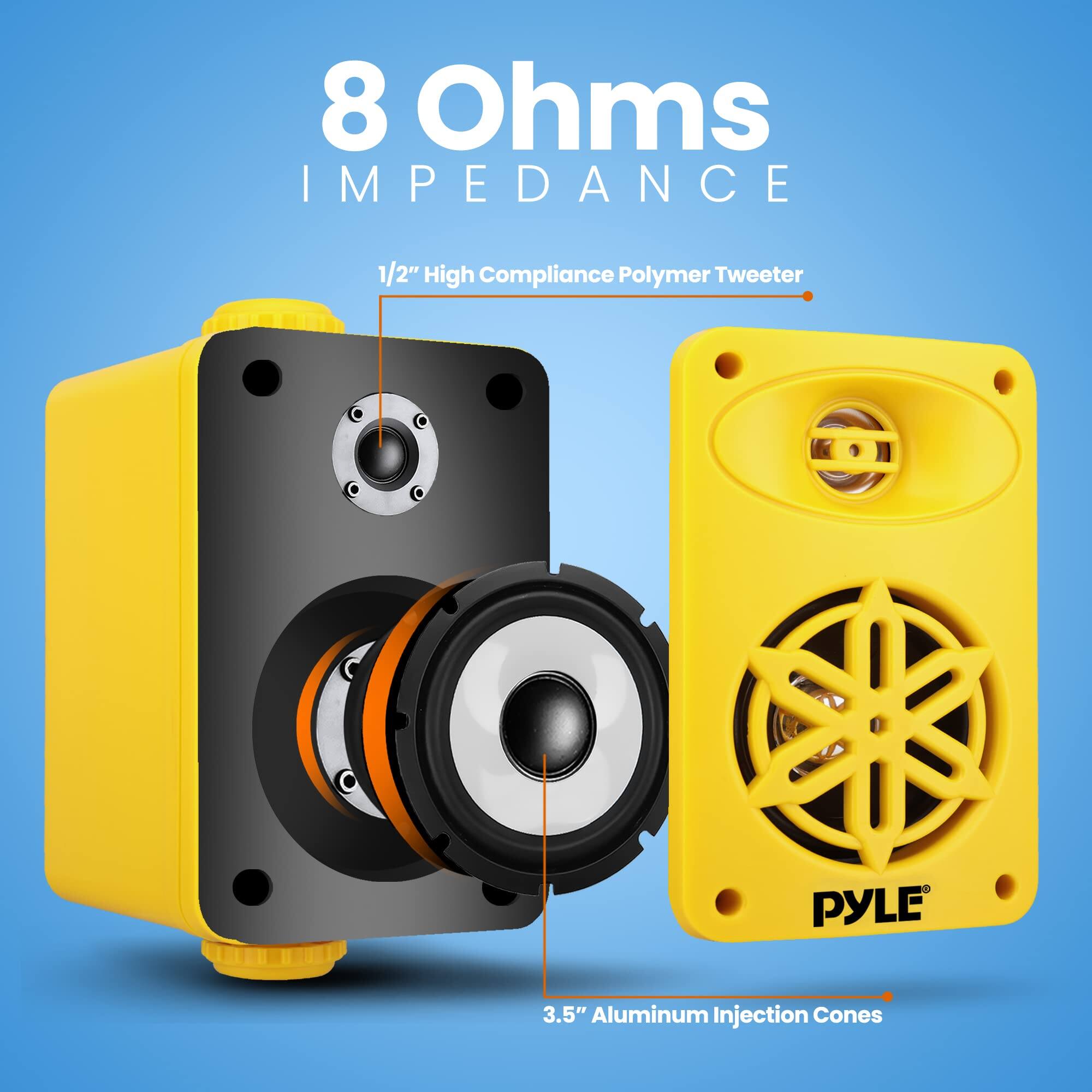 8 Ohms Impedance, 1/2" High Compliance Polymer Tweeter, Pyle 3.5" Aluminum Injection Cones
