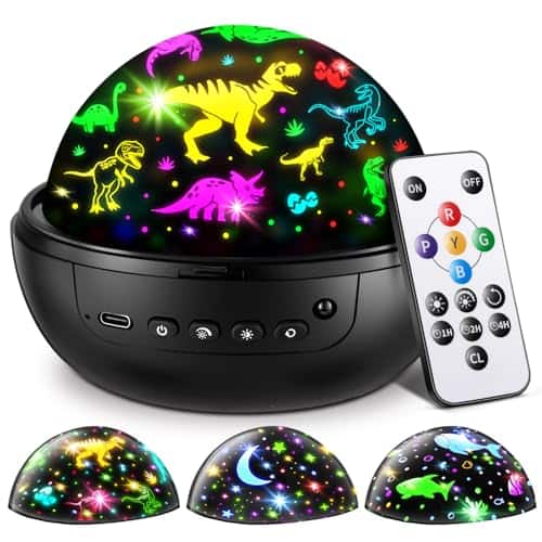 The Best Inks - Dinosaur Toys For 3-8 Year Old 3 In 1 Projector 4 Boy Gift (dinosaur Animals Moon & Star) Remote+timer+brightness 3-4 - White