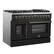 Left. Forno Appliances - 48 in. Wide 8 Burner Galiano 6.58 Cu. Ft. Freestanding Dual Fuel True Convection Range - Black.