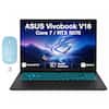 ASUS Vivobook V16 Core 7 / RTX 5070 DOCK TORM Bluetooth 5.3 Backlit A Keyboard ASUS Wi-Fi 6