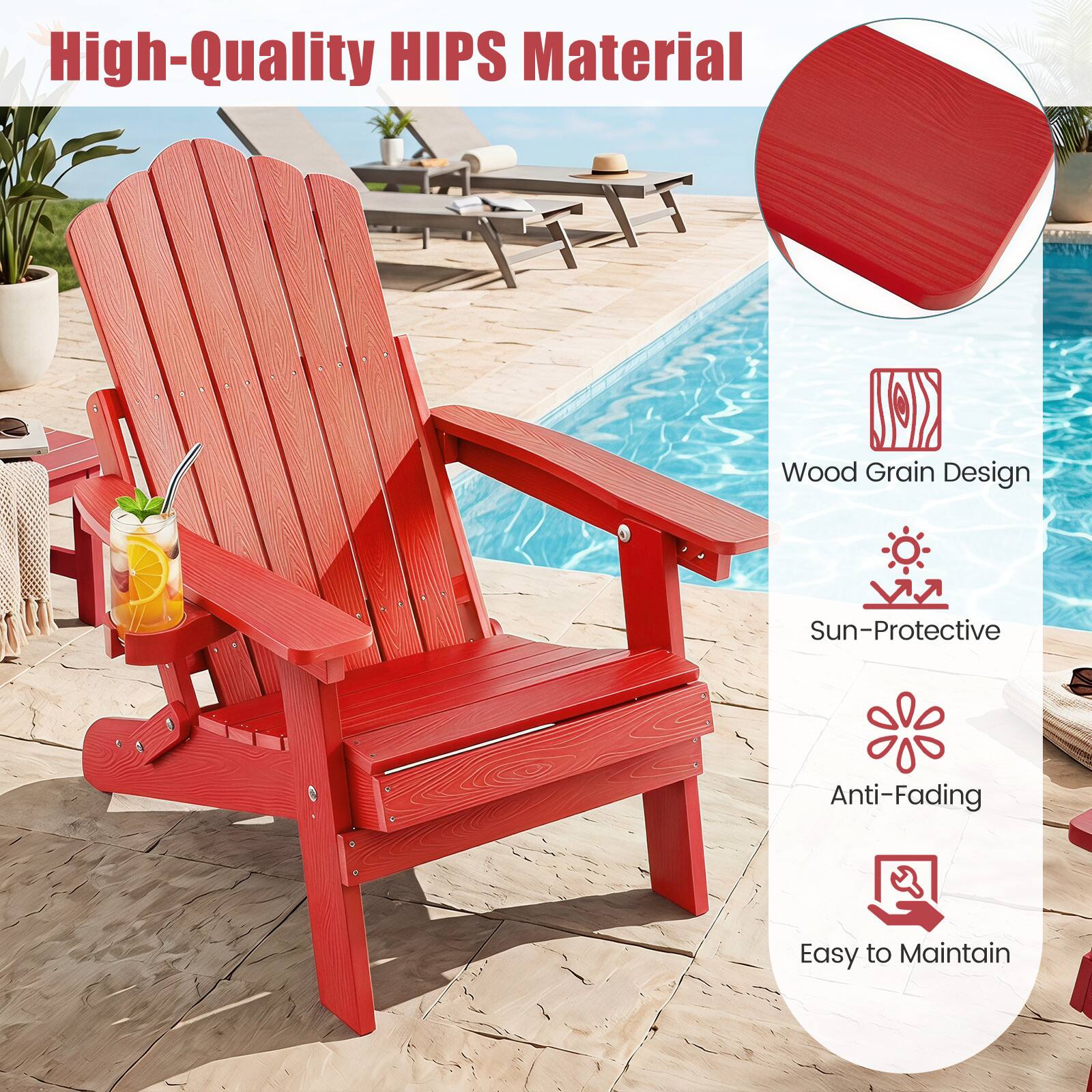 High-Quality HIPS Material  
Wood Grain Design  
Sun-Protective  
Anti-Fading  
Easy to Maintain