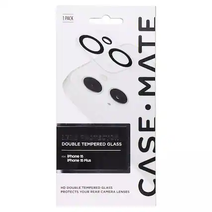 1 PACK MATE LENS PROTECTOR DOUBLE TEMPERED GLASS FOR IPHONE 15 CASE IPHONE 15 PLUS HD DOUBLE TEMPERED GLASS PROTECTS YOUR REAR CAMERA LENSES