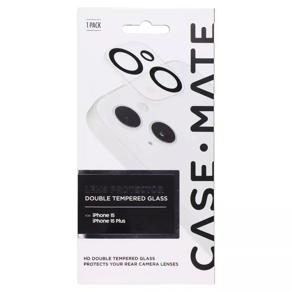 1 PACK MATE LENS PROTECTOR DOUBLE TEMPERED GLASS FOR IPHONE 15 CASE IPHONE 15 PLUS HD DOUBLE TEMPERED GLASS PROTECTS YOUR REAR CAMERA LENSES