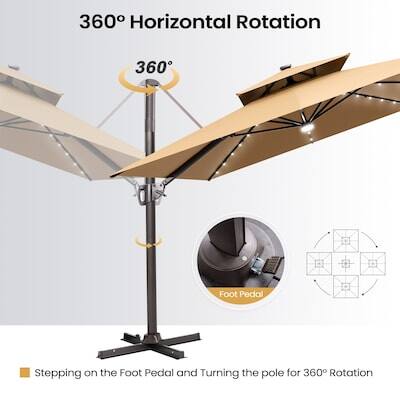 360° Horizontal Rotation

Stepping on the Foot Pedal and Turning the pole for 360° Rotation