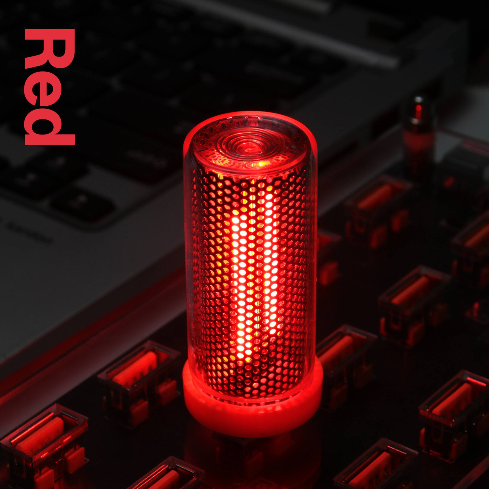 Front. YONWAY - USB Car LED Atmosphere Light, Touch Control Bulb, Bedroom Mood Lighting, Portable Glass Lamp for Vehicle, Bedroom.