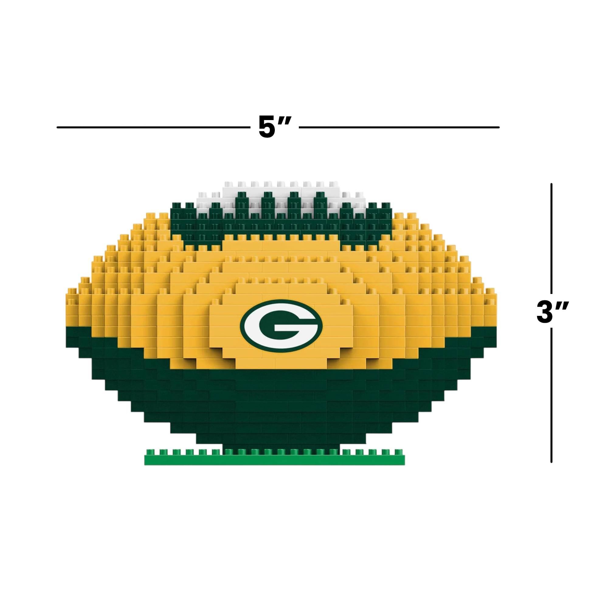 Alt View 4. Forever Collectibles - Green Bay Packers NFL BRXLZ Football 704-Piece Building Block Set - Green.