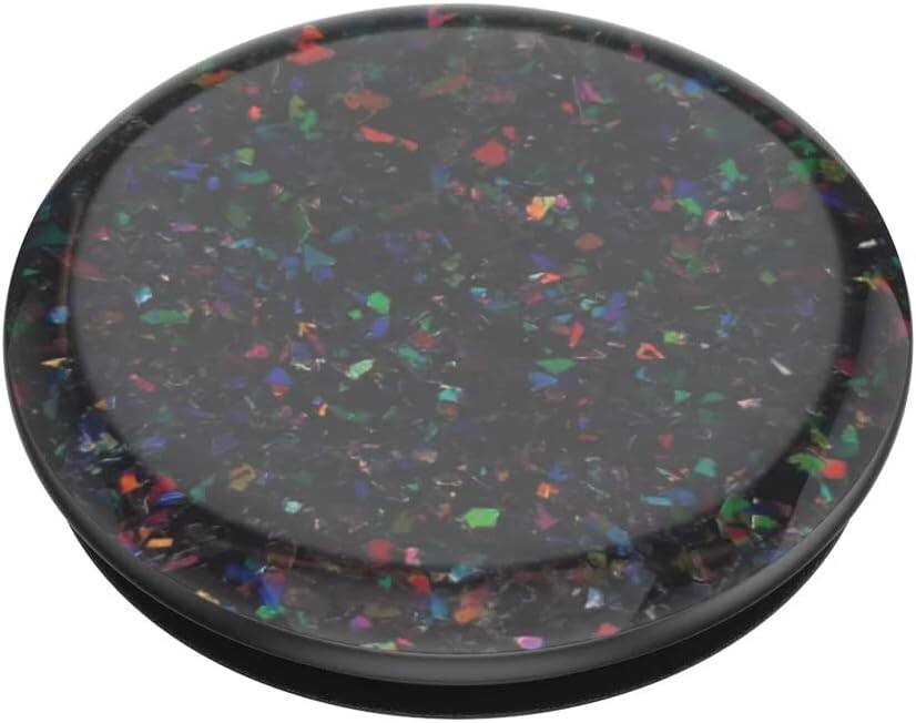 Left. PopSockets - PopSockets- PopGrip with Swappable Top for Phones and Tablets - Iridescent Confetti Oil Slick - Oil Slick.