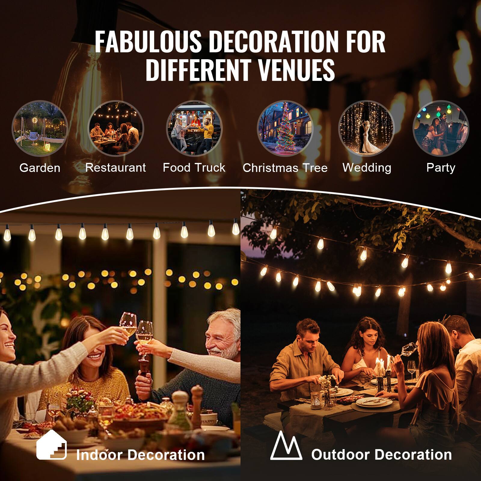 FABULOUS DECORATION FOR DIFFERENT VENUES

- Garden
- Restaurant
- Food Truck
- Christmas Tree
- Wedding
- Party

Indoor Decoration

Outdoor Decoration