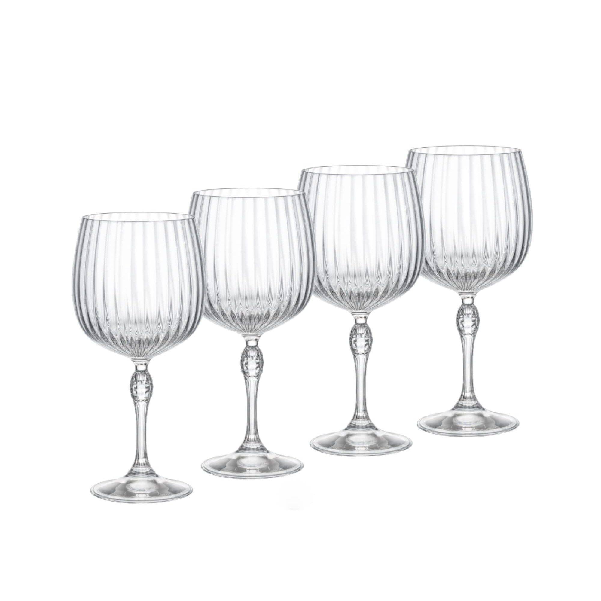 Front. Bormioli Rocco - Bormioli Rocco Gin Tonic Cocktail Glasses Set of 4, 25.25 oz, Art Deco Teardrop - Clear.