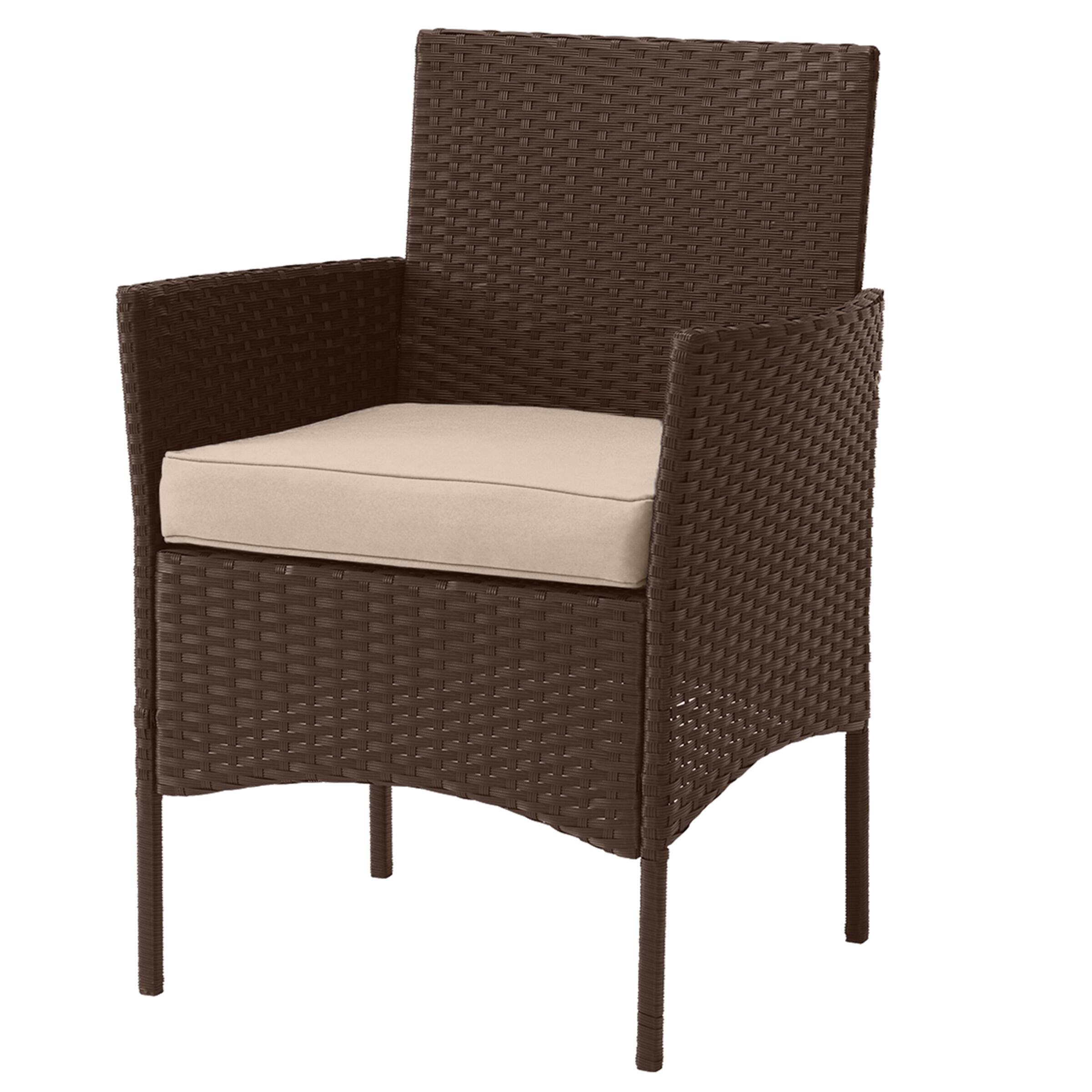 Alt View 3. Lavish Home - 4PC Rattan Patio Furniture Set - Brown.
