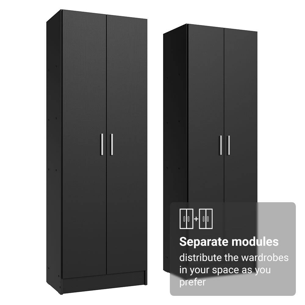 Separate modules distribute the wardrobes in your space as you prefer