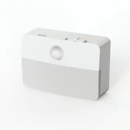 Front. Jandcase - JANDCASE 0.6W Battery Operated Motion Sensor Night Light, 3000K Warm Glow, Square Design, Magnetic Mount, ON/OFF/AUTO - White.