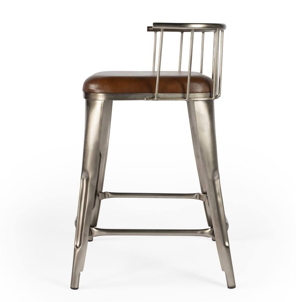 Back. Butler Specialty - Coriander Iron & Leather 25" Counter Stool - Multi-Color.