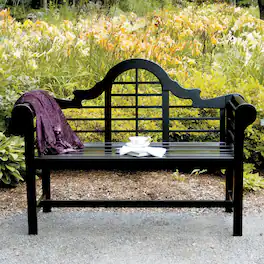 Hivvago - Weather Resistant 4.5-Ft Eucalyptus Outdoor Garden Bench - Black