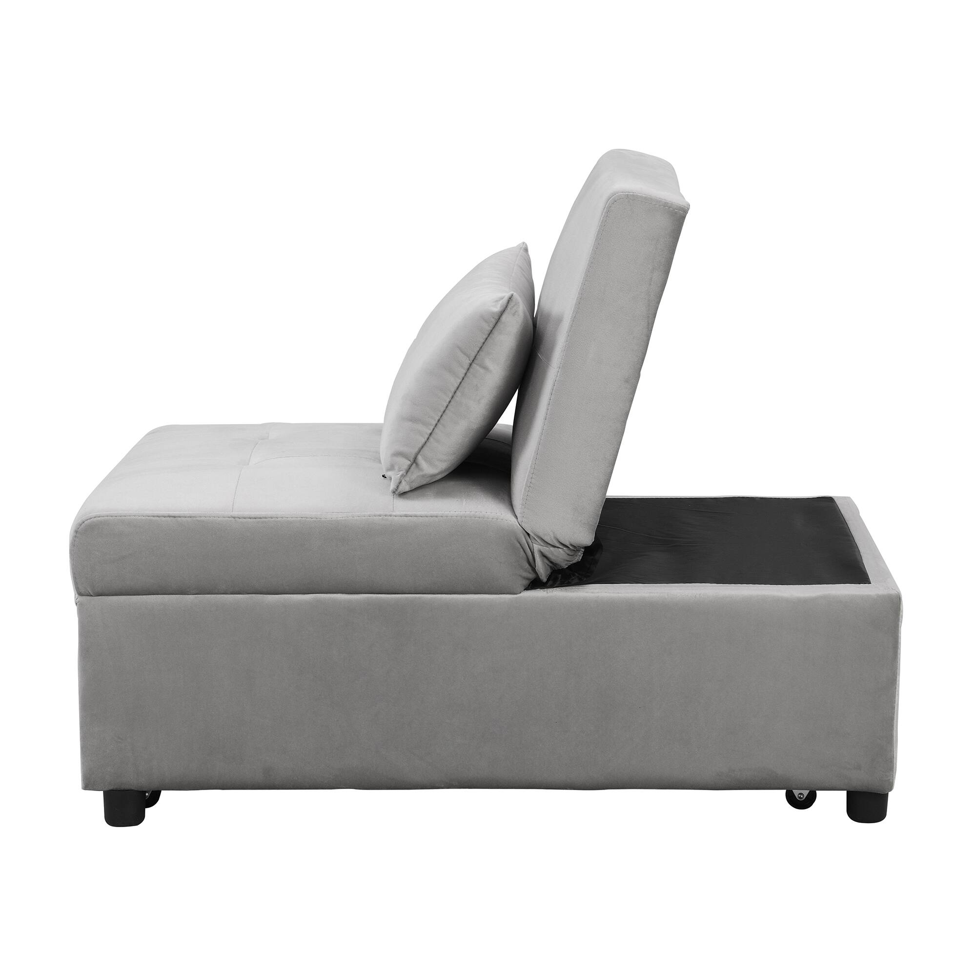 Alt View 2. LOVMOR - Standard Velvet Bean Bag Chairs For Living Room Bedroom Dorm Soft Touch Plush Indoor Lounge Seating Supportive - Grey.