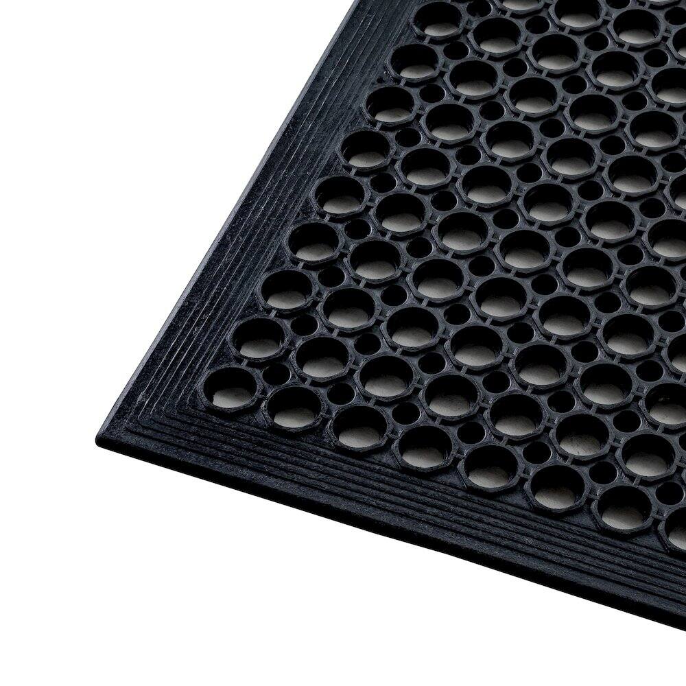 Angle. Floortex - Doortex® Open-Top Black Anti-Fatigue Mat - 36" x 60" - Black.