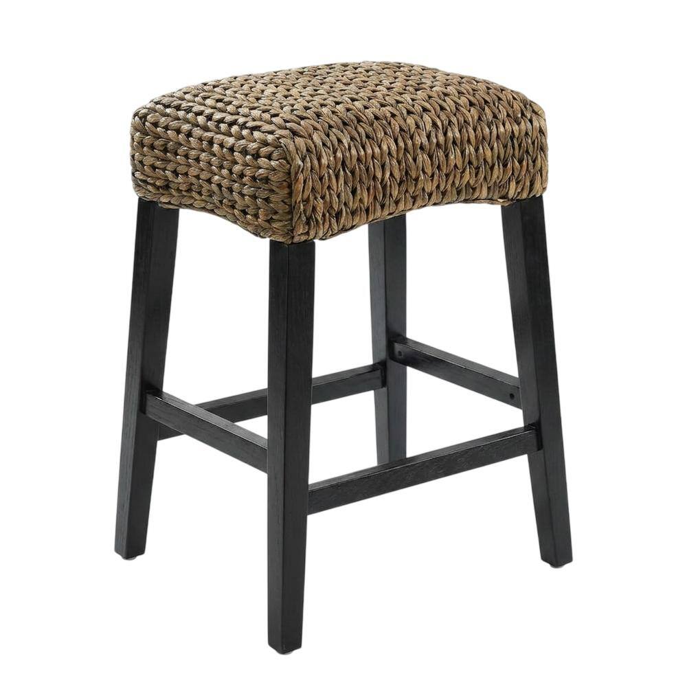 Front. Crosley Furniture - Edgewater 2-Piece Backless Counter Height Bar Stool Set - 2 Stools - Seagrass.