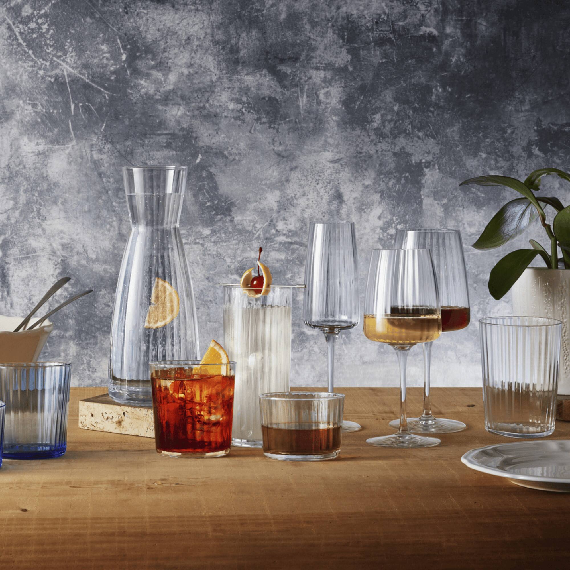 Back. Bormioli Rocco - Bormioli Rocco Exclusiva Rum Tumblers, Set of 12, 7.25 Oz Ribbed Glasses - Clear.