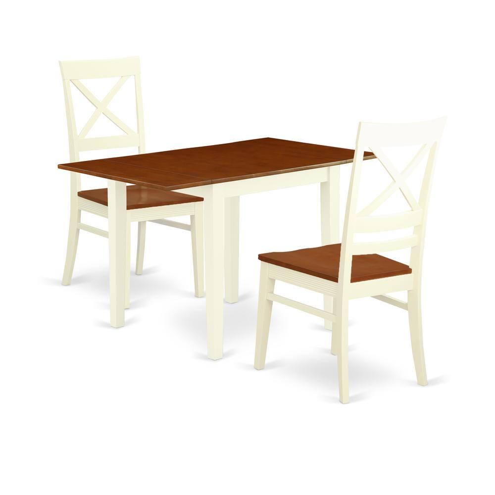 Left. East West Furniture - Dining Room Set Buttermilk & Cherry - Brown.