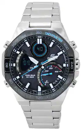 Casio - Edifice Mobile Link Analog Digital Grey Dial Solar ECB-950DB-1A 100M Men's Watch - Gray