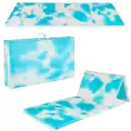 Front. Best Choice Products - Best Choice Products 10ftx4ftx2in Folding Gym Mat 4-Panel Gymnastics Workout Floor Mats w/ Handles Tie Dye - Tie Dye.