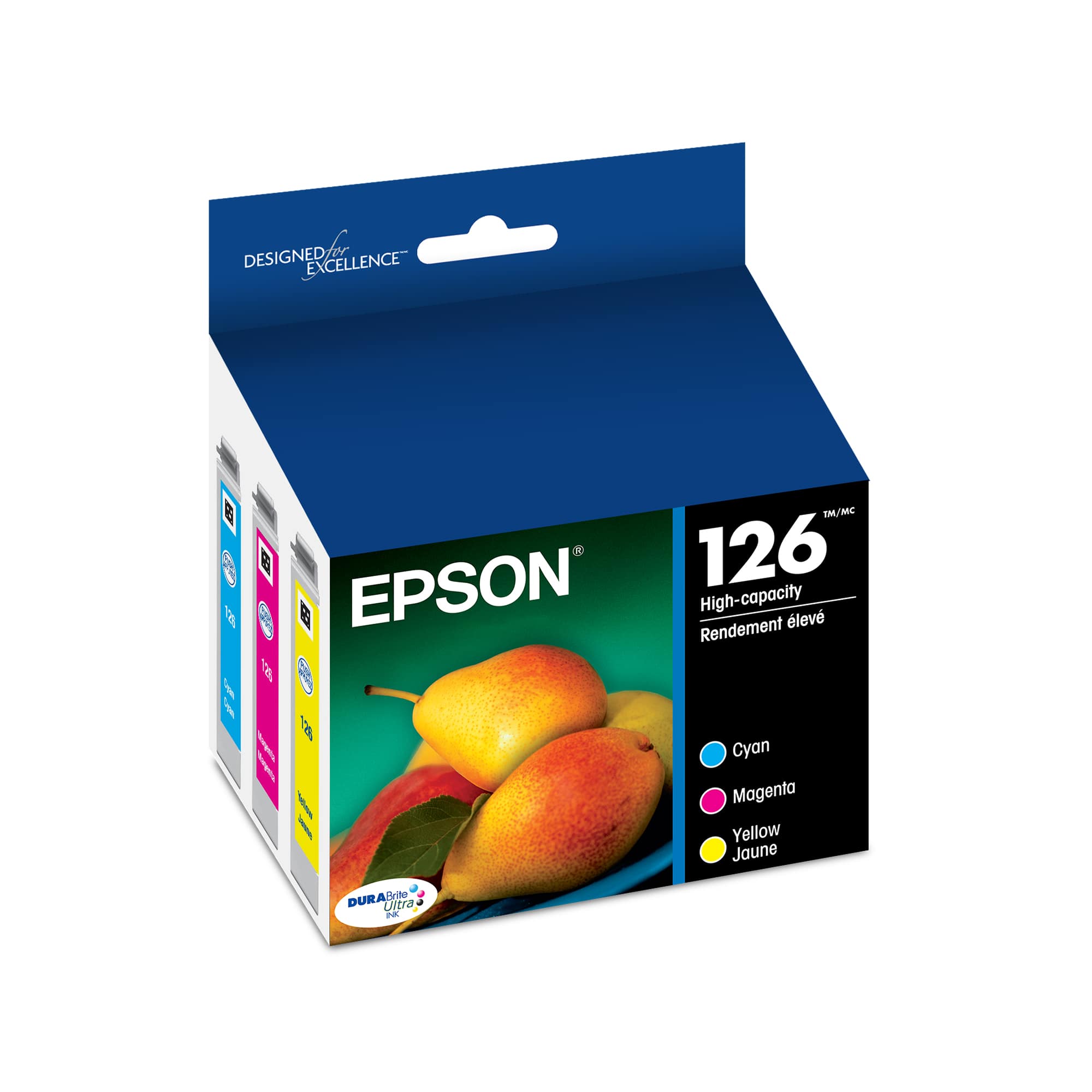 Designed for Excellence TM/MC 6 Epson 126 High-capacity Ink Cartridge Set (Cyan, Magenta, Yellow)