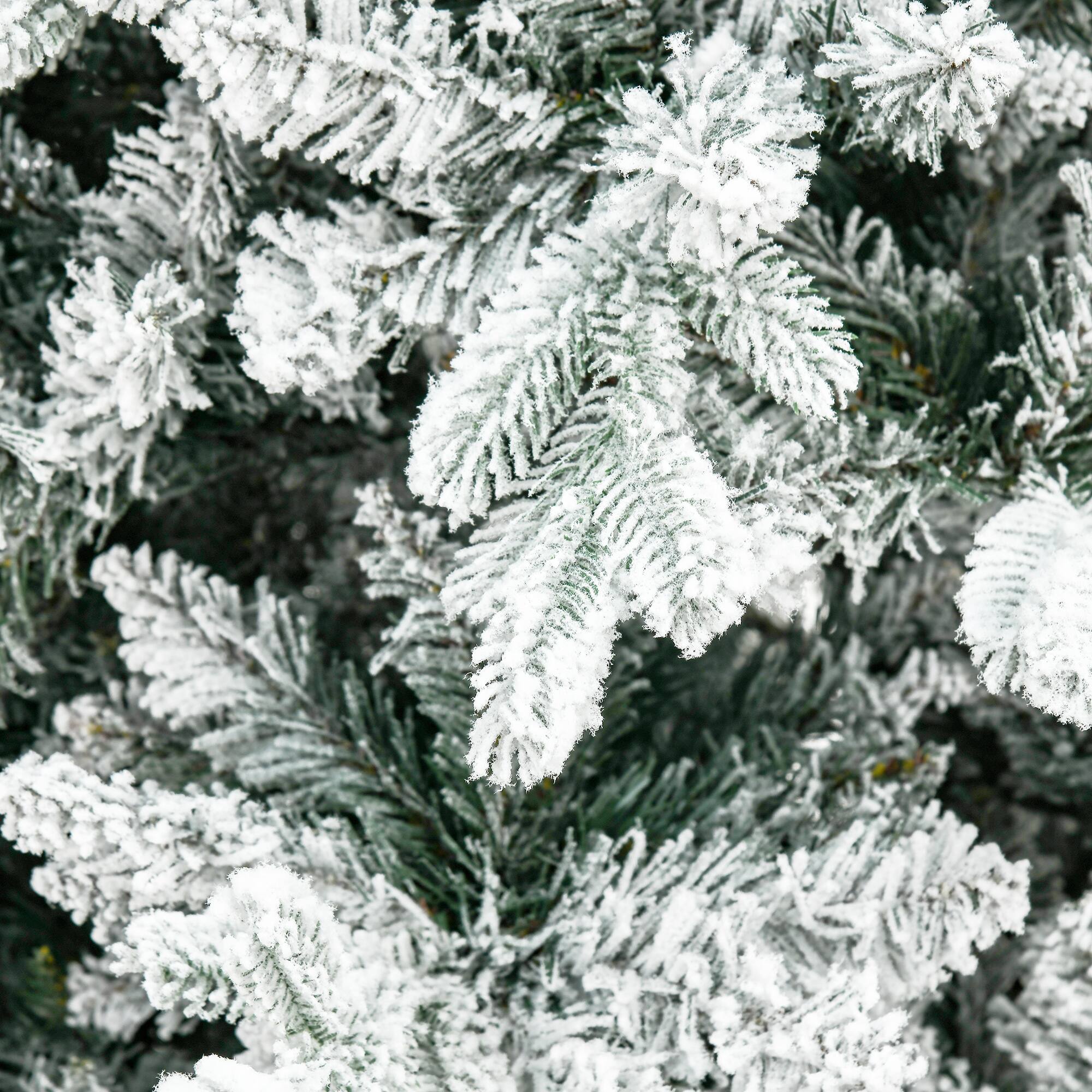 Alt View 8. Homcom - Pine Snow Flocked Artificial Christmas Tree, 616 Realistic Cedar Branches, Auto Open, Holiday - green.