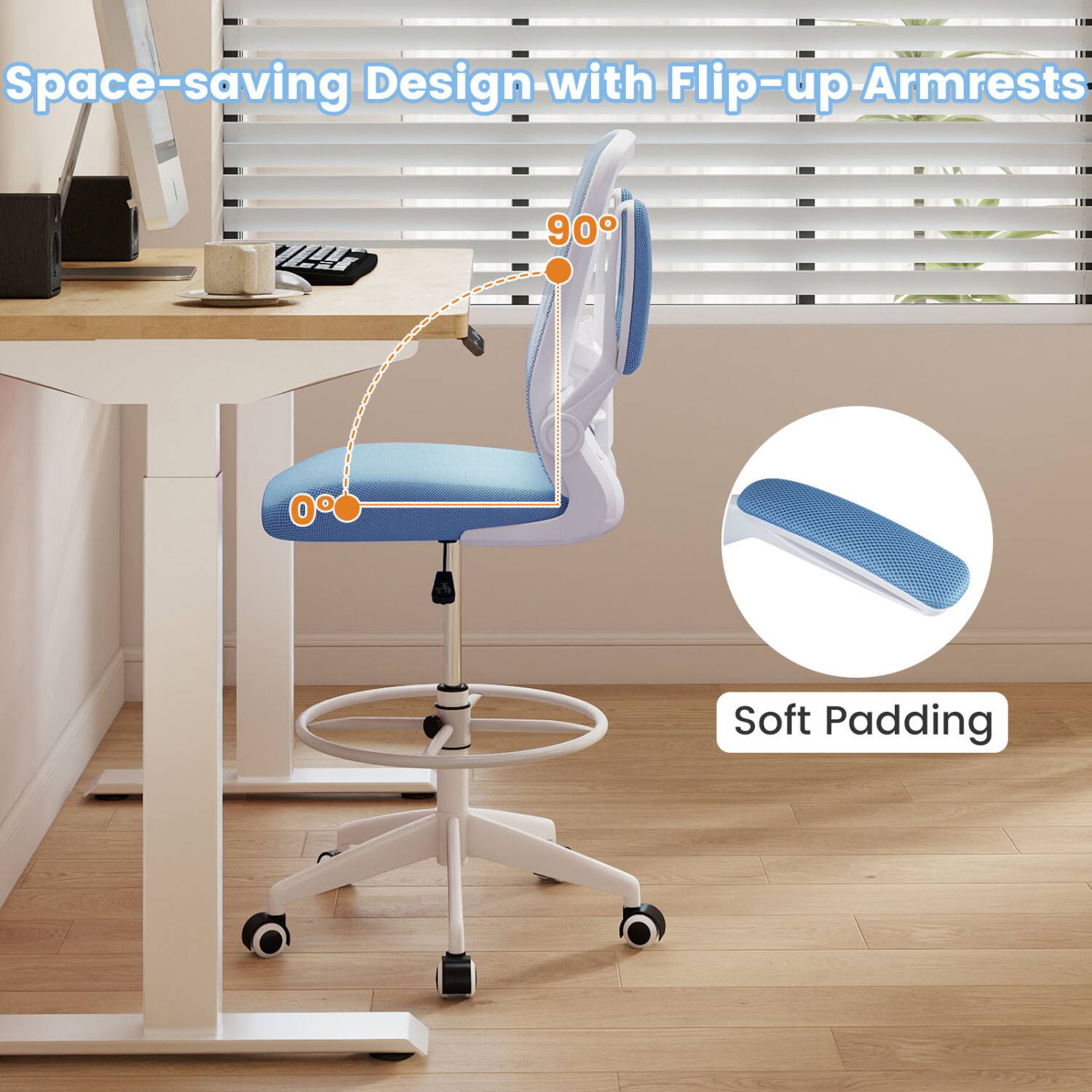 Space-saving Design with Flip-up Armrests

90°

Soft Padding