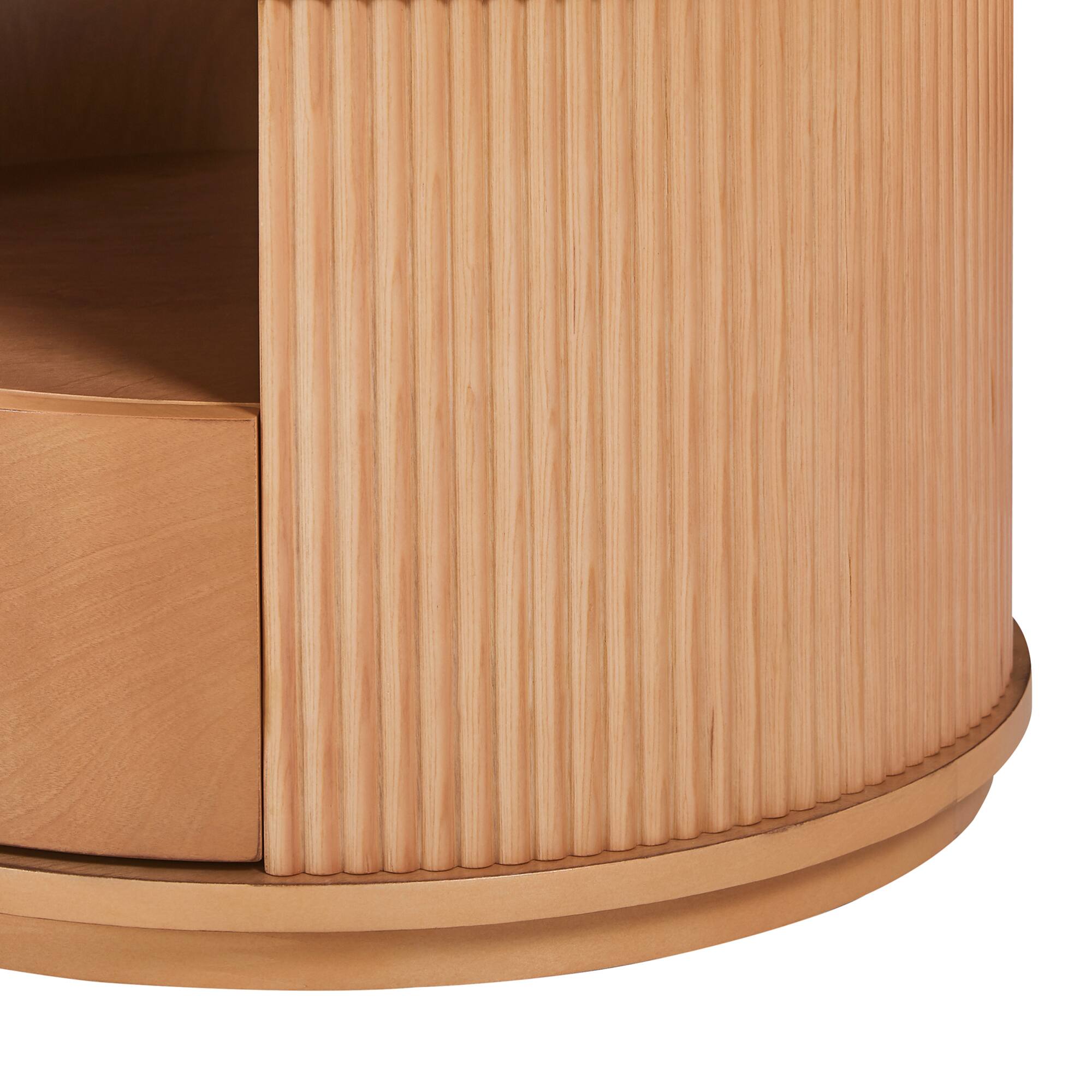 Alt View 9. GOODSILO - Modern Nesting Coffee Table Set with White Marble Top and Two-Tier Storage - Natural.