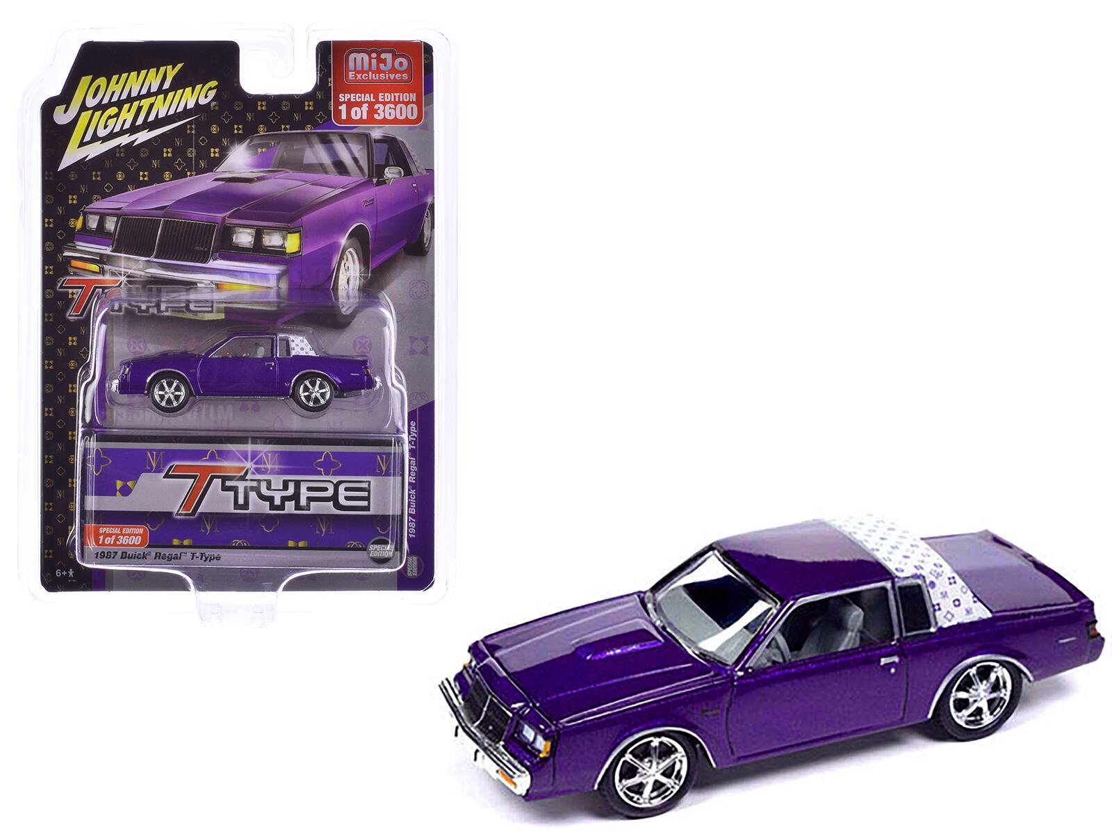 Johnny Lightning - 1987 Buick Regal T-Type Limited Edition to 3600 pieces Worldwide 1/64 - Purple Metallic