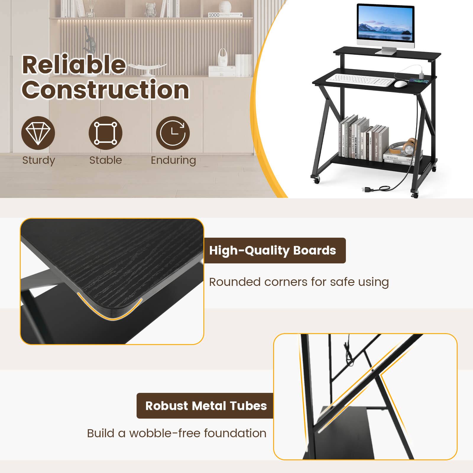 Reliable Construction  
Sturdy  
Stable  
Enduring  

High-Quality Boards  
Rounded corners for safe using  

Robust Metal Tubes  
Build a wobble-free foundation