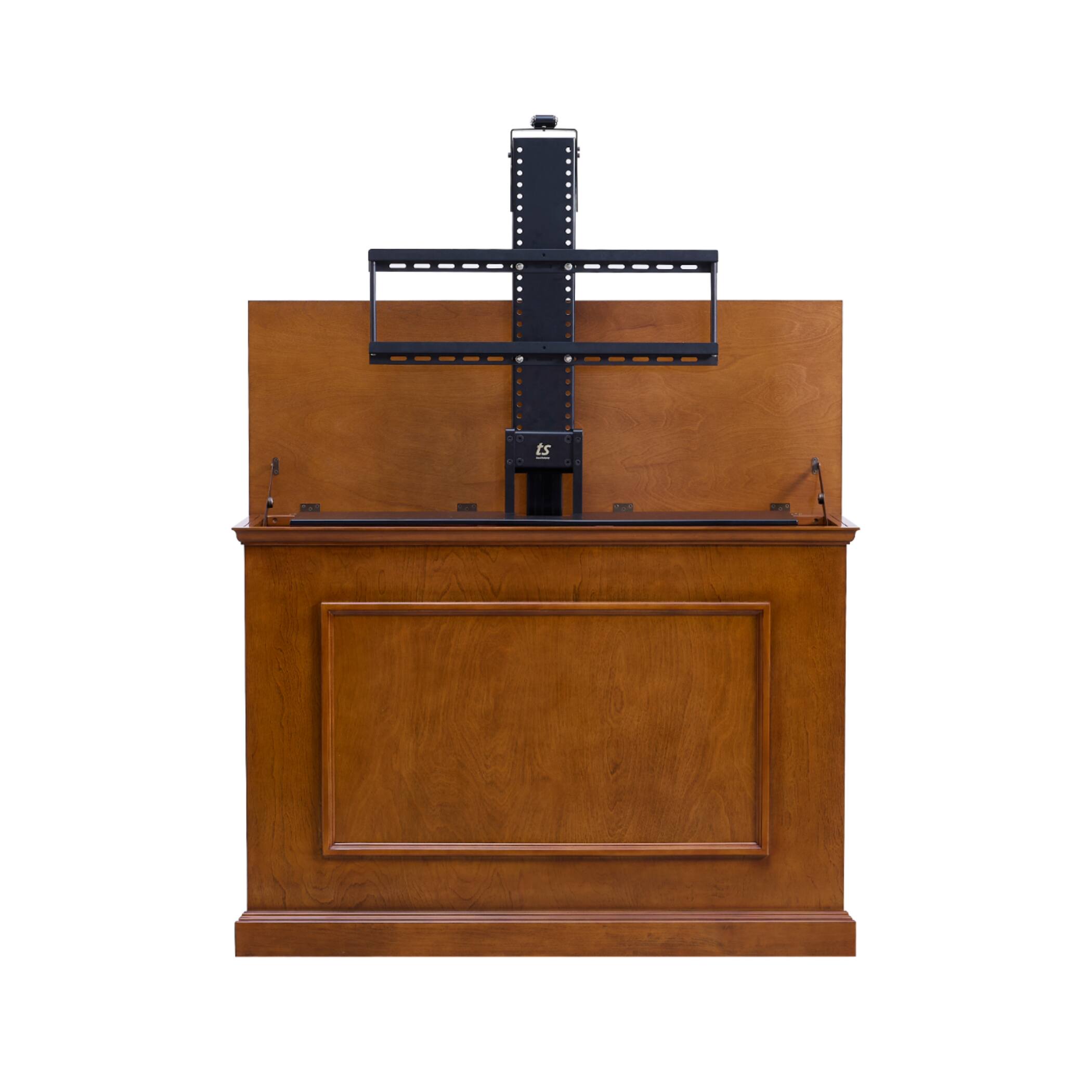 Alt View 4. Touchstone Home Products - The Elevate by Touchstone - Smart Motorized TV Lift Cabinet for Flat Screen TVs up to 50 Inches - Honey Oak.