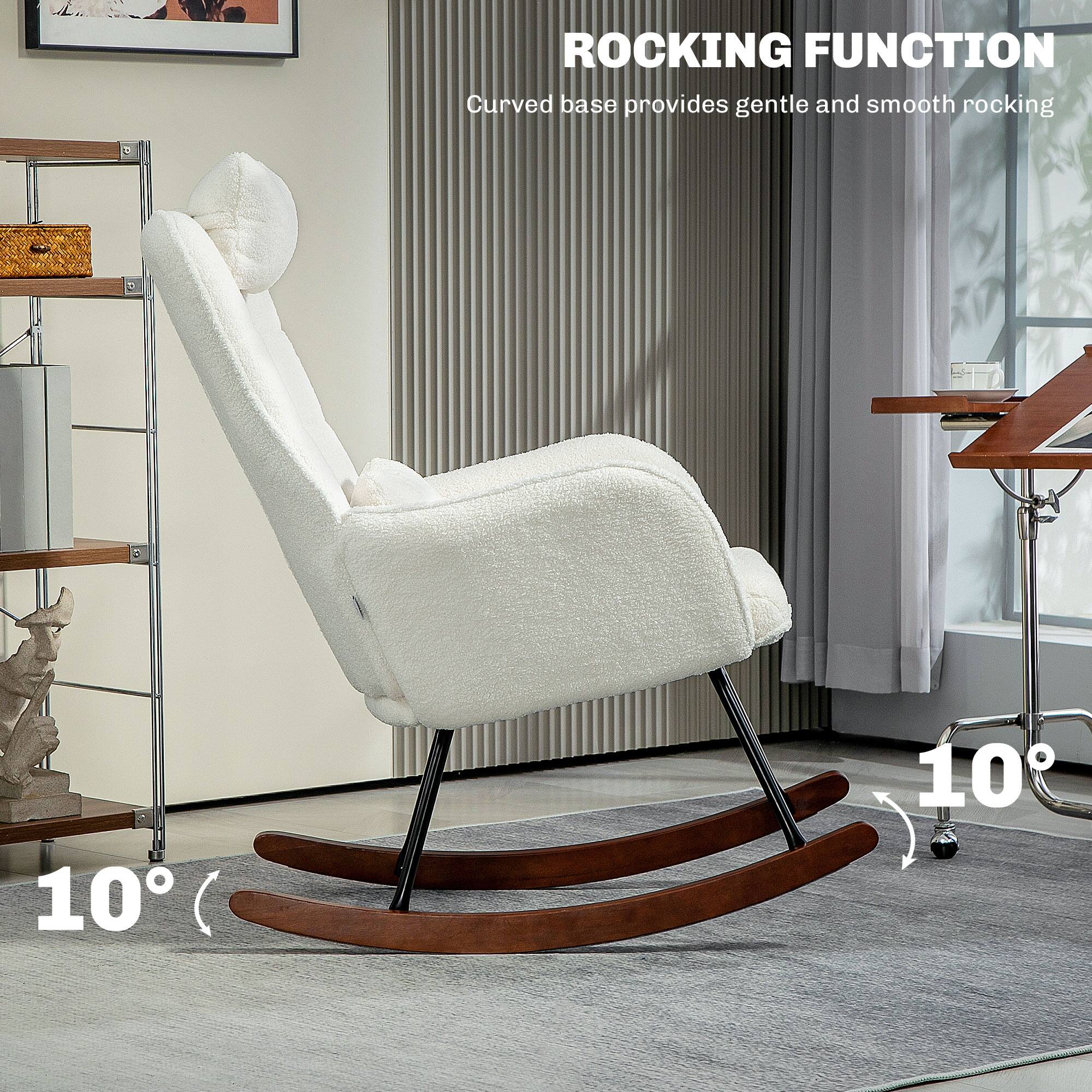 ROCKING FUNCTION  
Curved base provides gentle and smooth rocking  

10°  
10°