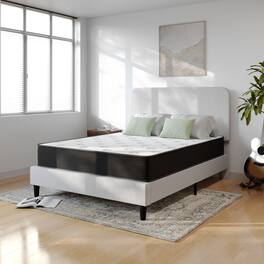 Emma + Oliver - 10" Hybrid Pocket Spring with Cooling Foam Layer Mattress in a Box - White/Black