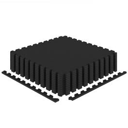 Costway - 12 Pack Interlocking EVA Foam Floor Tiles with Boarders Non-Slip Protective Flooring - Black