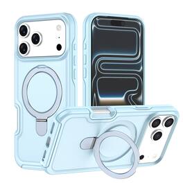 Dteck - for Apple iPhone 17 Pro Max Heavy Duty Shockproof Case,Dual Layer Rugged Protective Phone Case with Hidden Kickstand - Iceblue