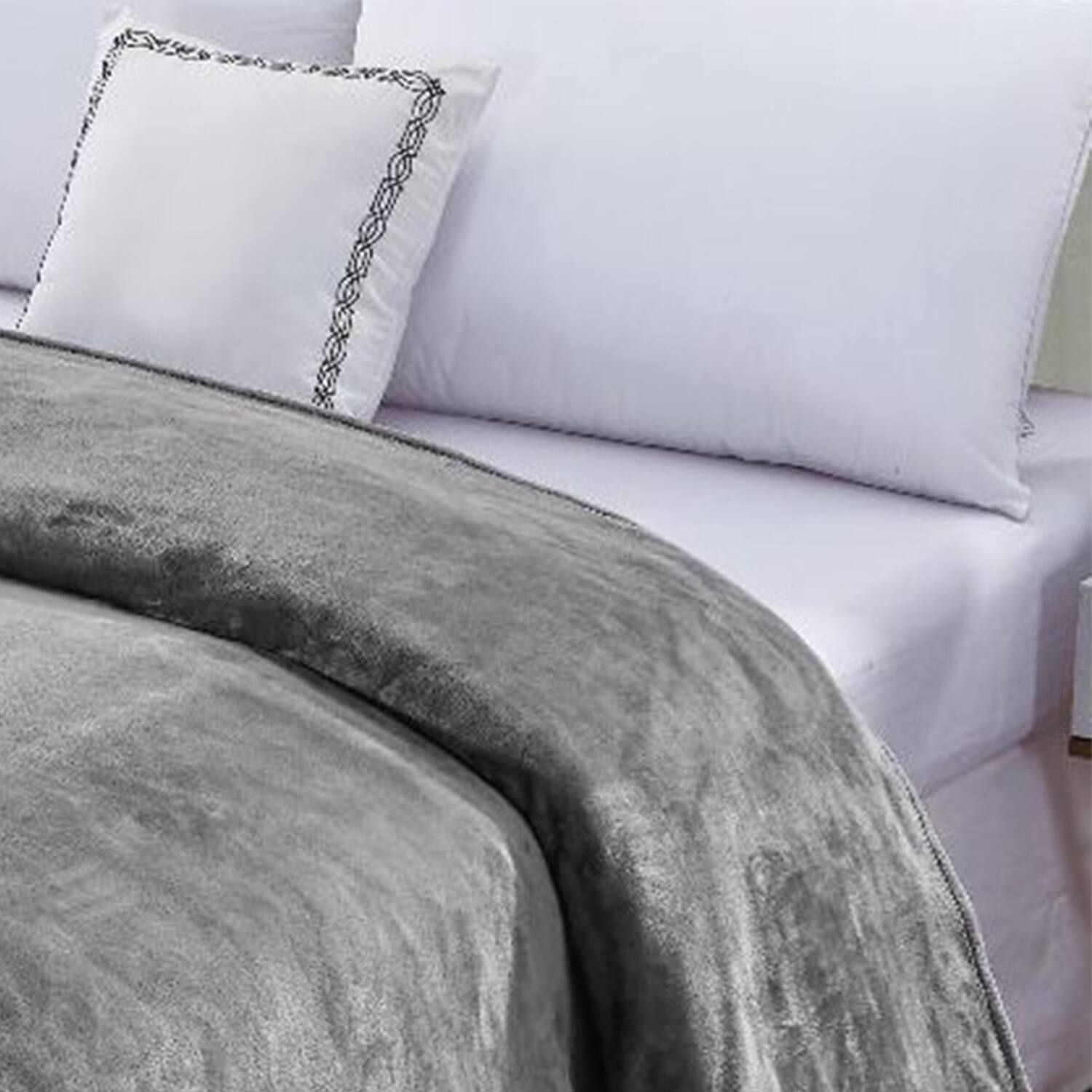 Alt View 2. Noble House - Plazatex Micro Plush Solid Parteen Soft Comfortable and Lightweight All Seasons Blanket Twin Grey - Grey.