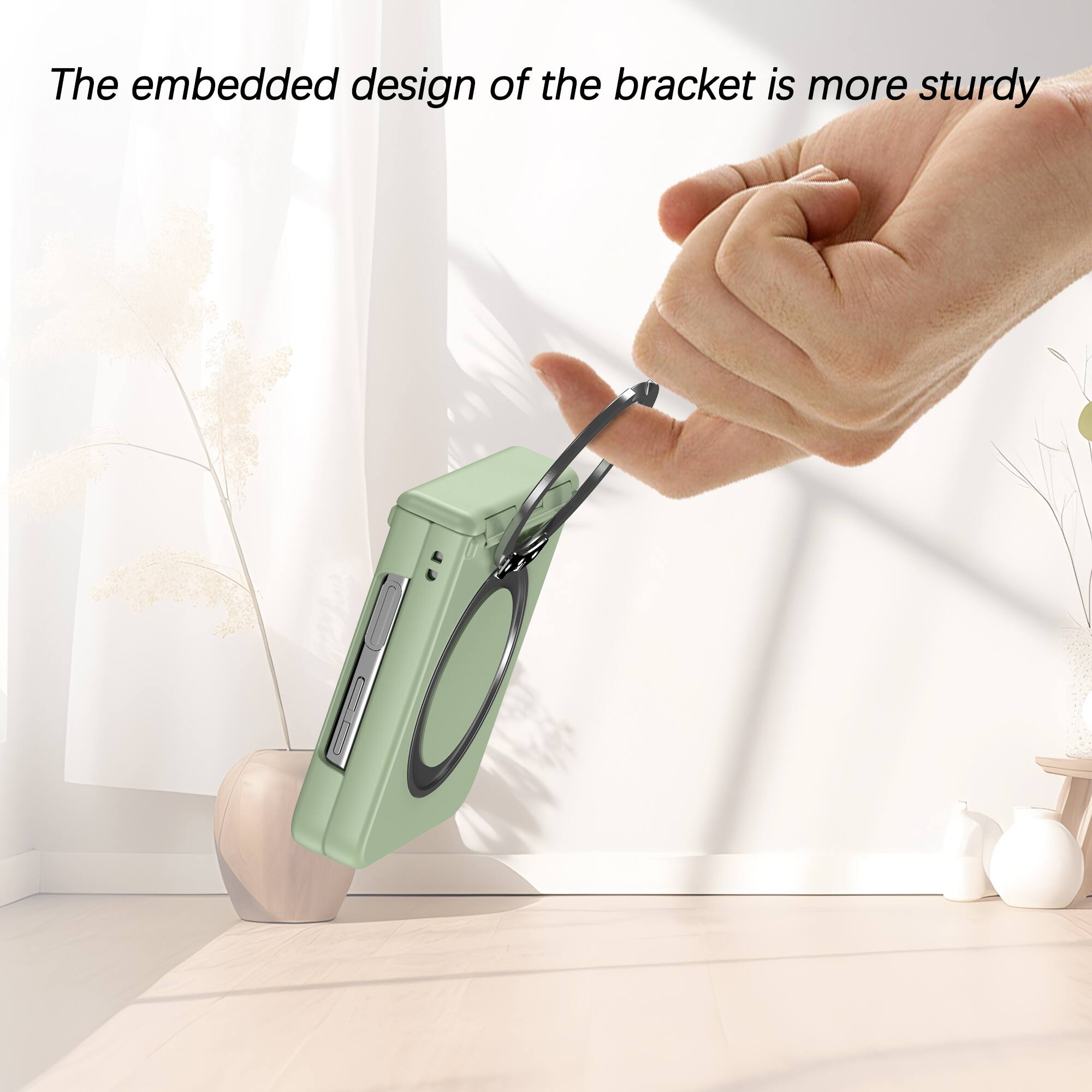 The embedded design of the bracket is more sturdy.