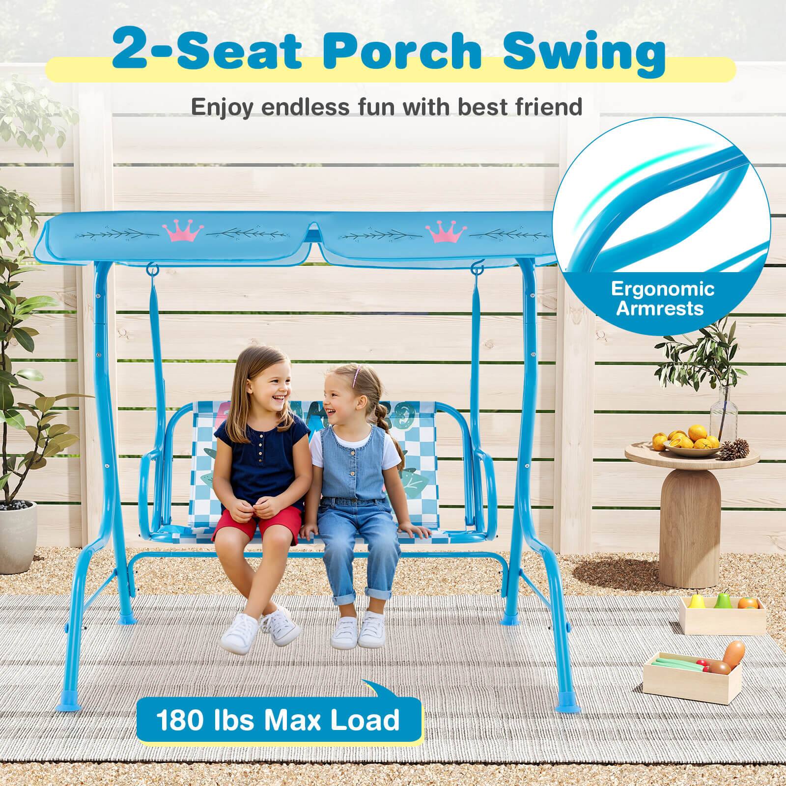 2-Seat Porch Swing  
Enjoy endless fun with best friend  

Ergonomic Armrests  

180 lbs Max Load