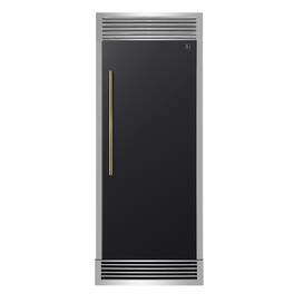 Forno Appliances - Maderno 13.6 Cu. Ft. Built-In Upright Convertible Refrigerator with Right Swing Door & Decorative Grill - Black/Silver