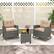 Front. Costway - Costway 3 PCS Patio Wicker Rocking Set with Tempered Glass Table & Soft Cushions Outdoor - Gray.