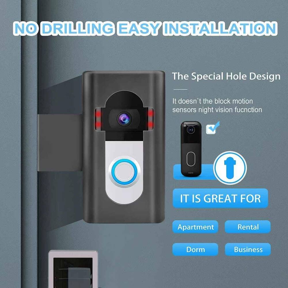 NO DRILLING EASY INSTALLATION

The Special Hole Design  
It doesn't block motion sensors or night vision function

IT IS GREAT FOR  
Apartment  
Rental  
Dorm  
Business